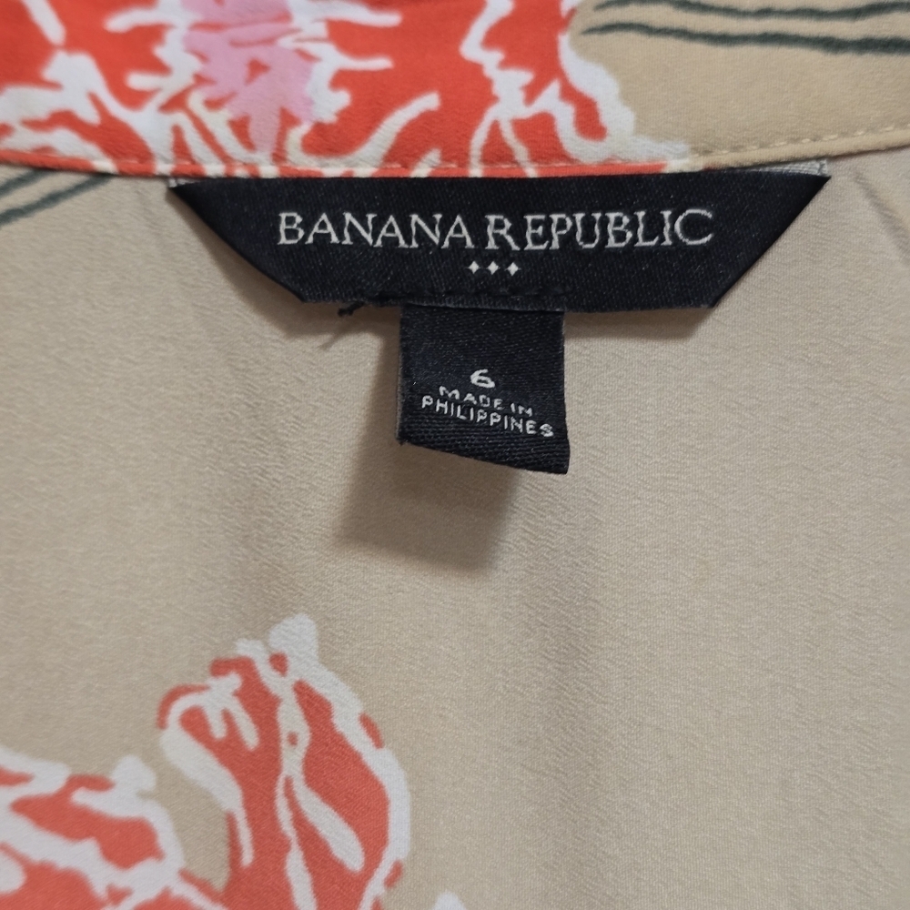 Banana Republic Button Up Floral Sleeveless Dress With Belt - Picture 5 of 11